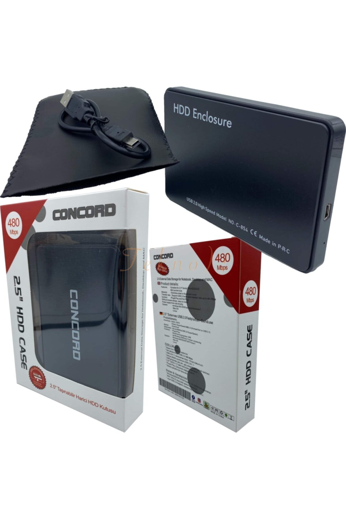 ozgurpazar 2.5'' Usb 2.0 / 480 Mbps Sata Harddisk Hdd Kutusu Concord C-854