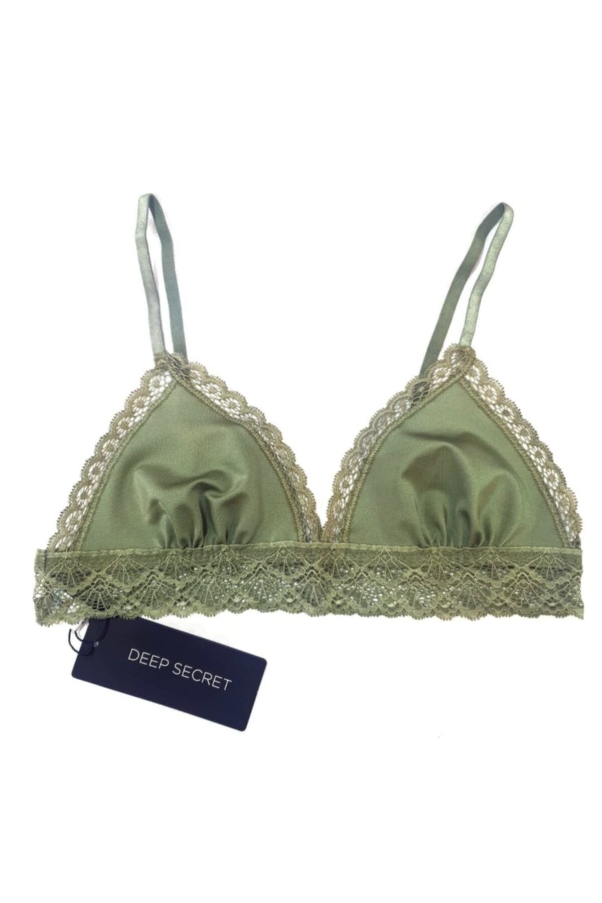DEEP SECRET Kadın Haki Yakaları Dantelli Mıcro Bralet