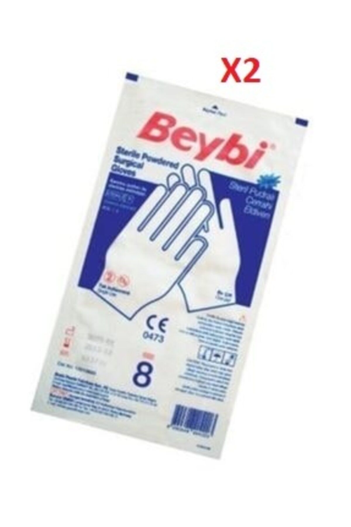 Beybi Steril Pudralı Eldiven No 8 2 Adet(2 Çift)