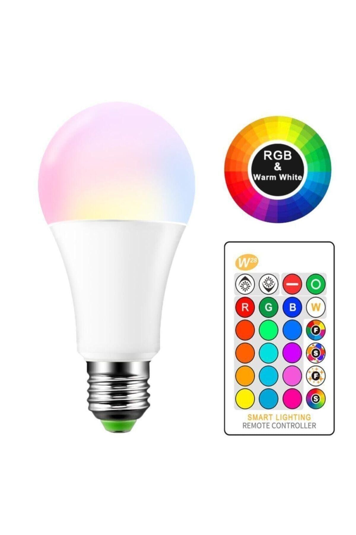 vizyon 9w uzaktan kumandali led ampul renk degistirir rgb beyaz dahil 16 renkli led ampul kumandali isik fiyati yorumlari trendyol