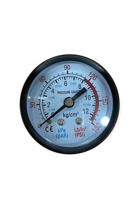 Kompresör Saati Metal Manometre(12 Bar 180psi) Çapı 50mm Bağlantı Çapı 13mm G 1/4 Image 0