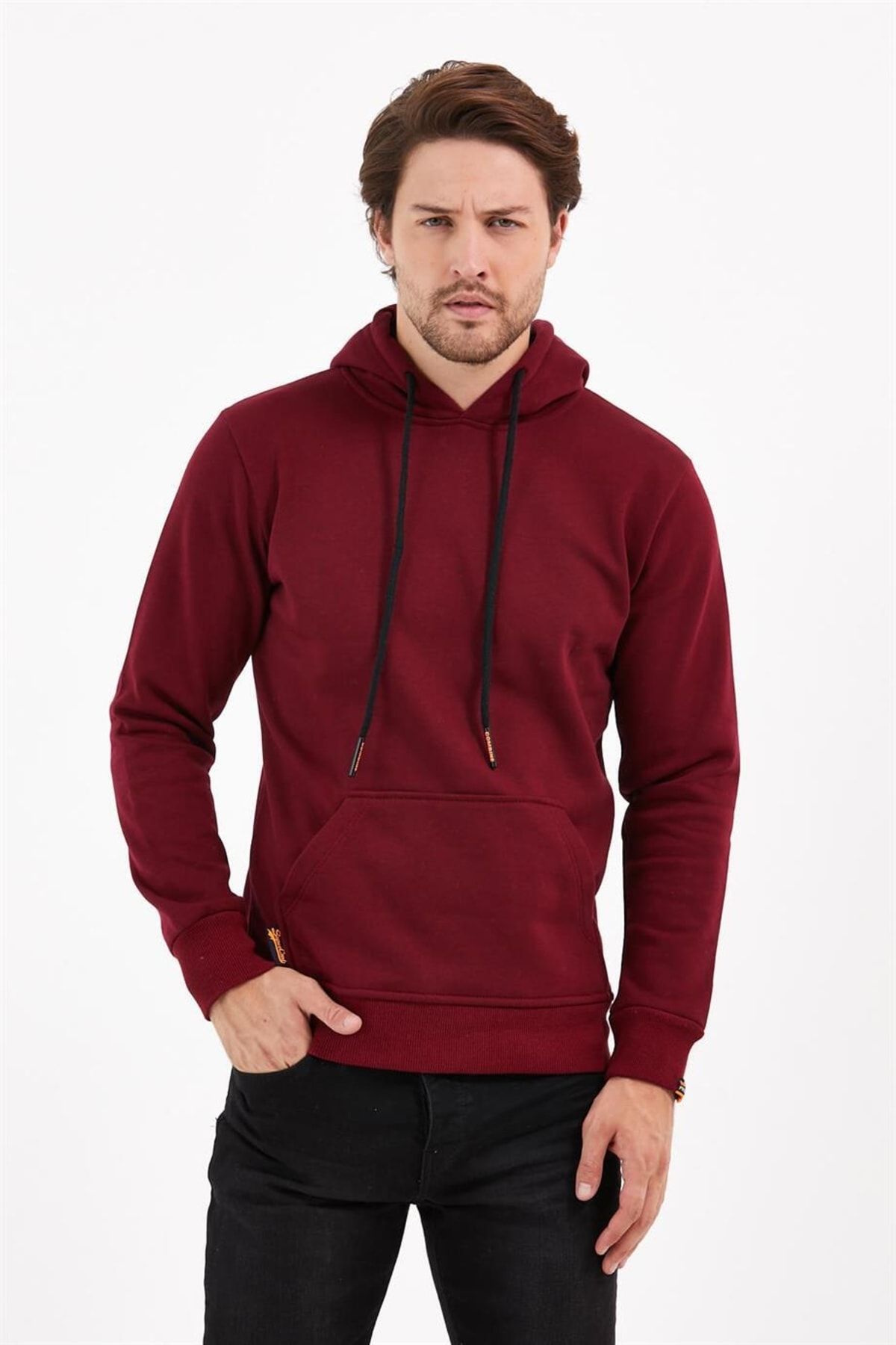 Burgundy colour sale hoodie