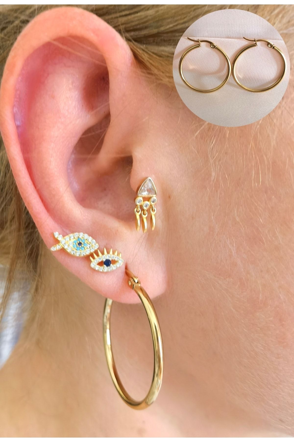 Gold surgical best sale steel earrings