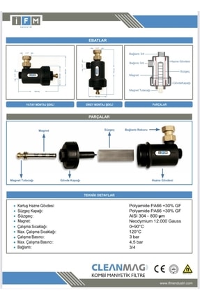 Cleanmag Kombi Manyetik Filtre- 3/4'' (dn20) -mıknatıslı Filtre Image 3