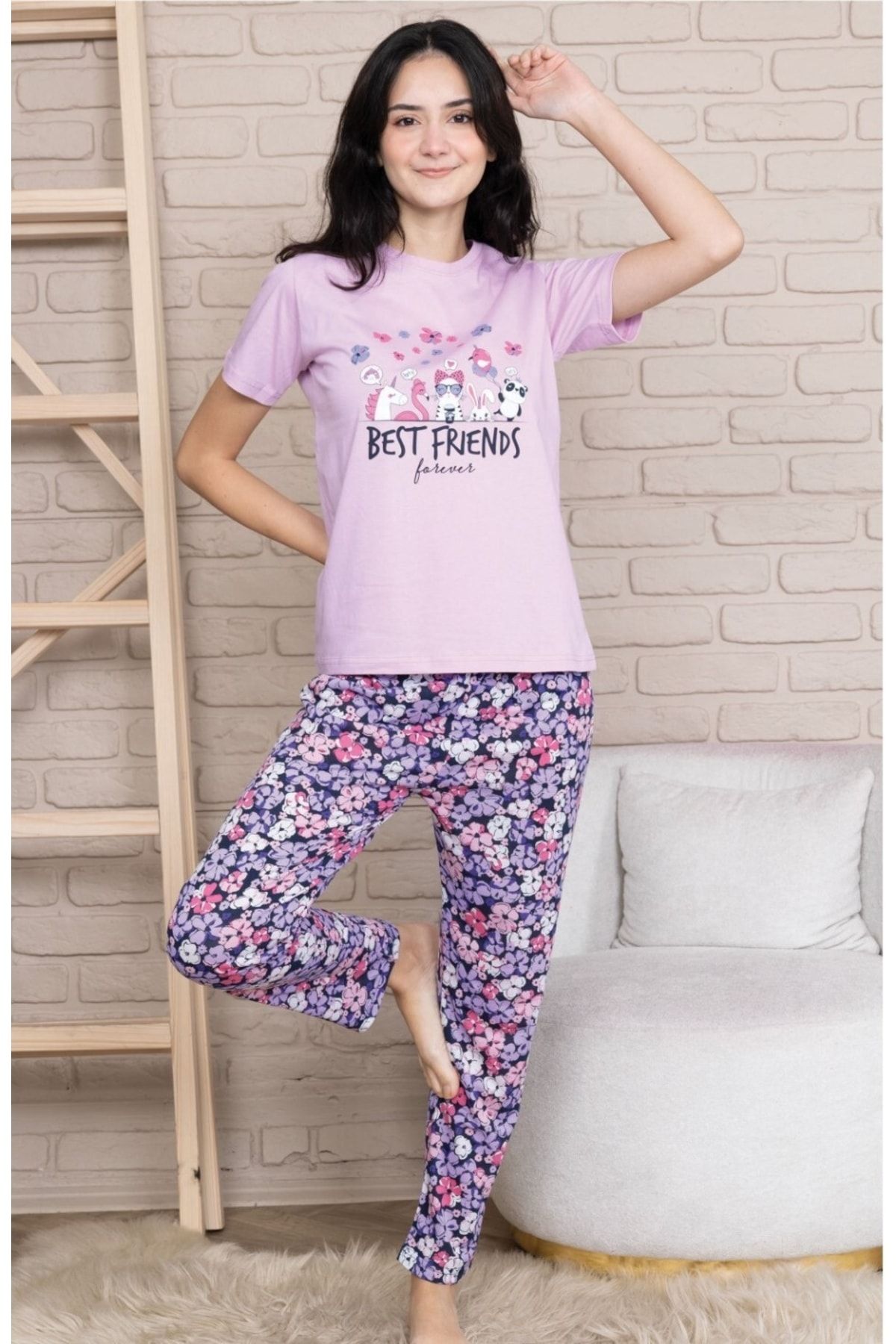 Short sleeve girl pajamas top