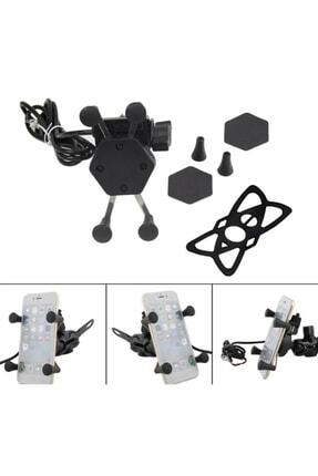 Usb Şarjlı Ayna Bağlantılı Motosiklet Telefon Tutucu Motor Tutacağı Image 6