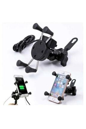 Usb Şarjlı Ayna Bağlantılı Motosiklet Telefon Tutucu Motor Tutacağı Image 7