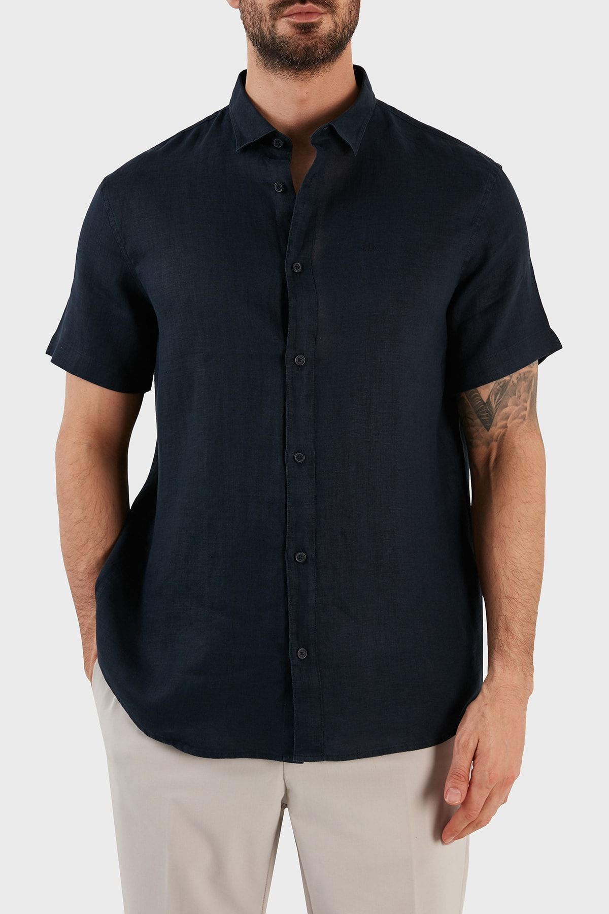Armani exchange sales linen shirt