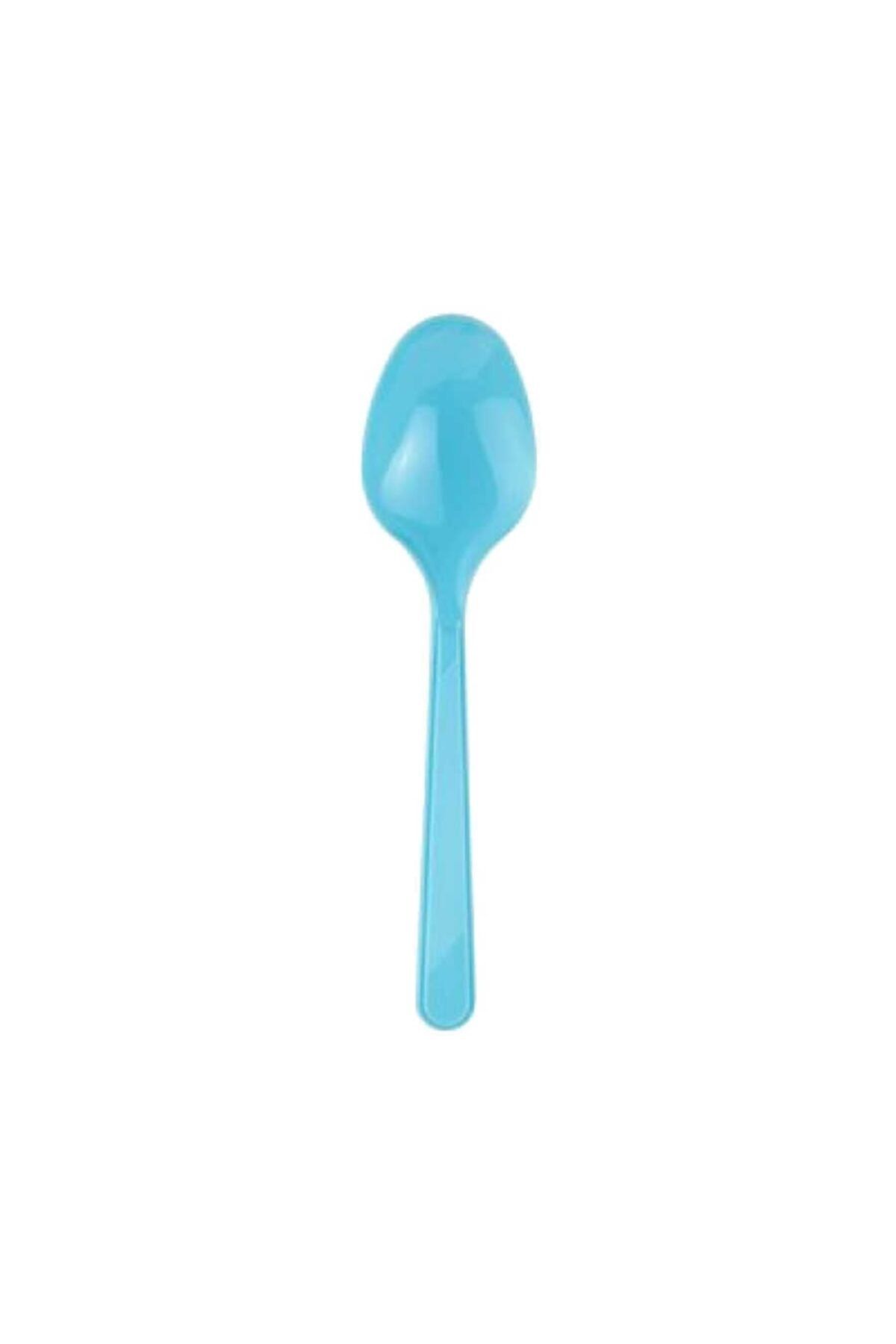 hediyehobihersey Mavi Plastik Kaşık 10 Lu
