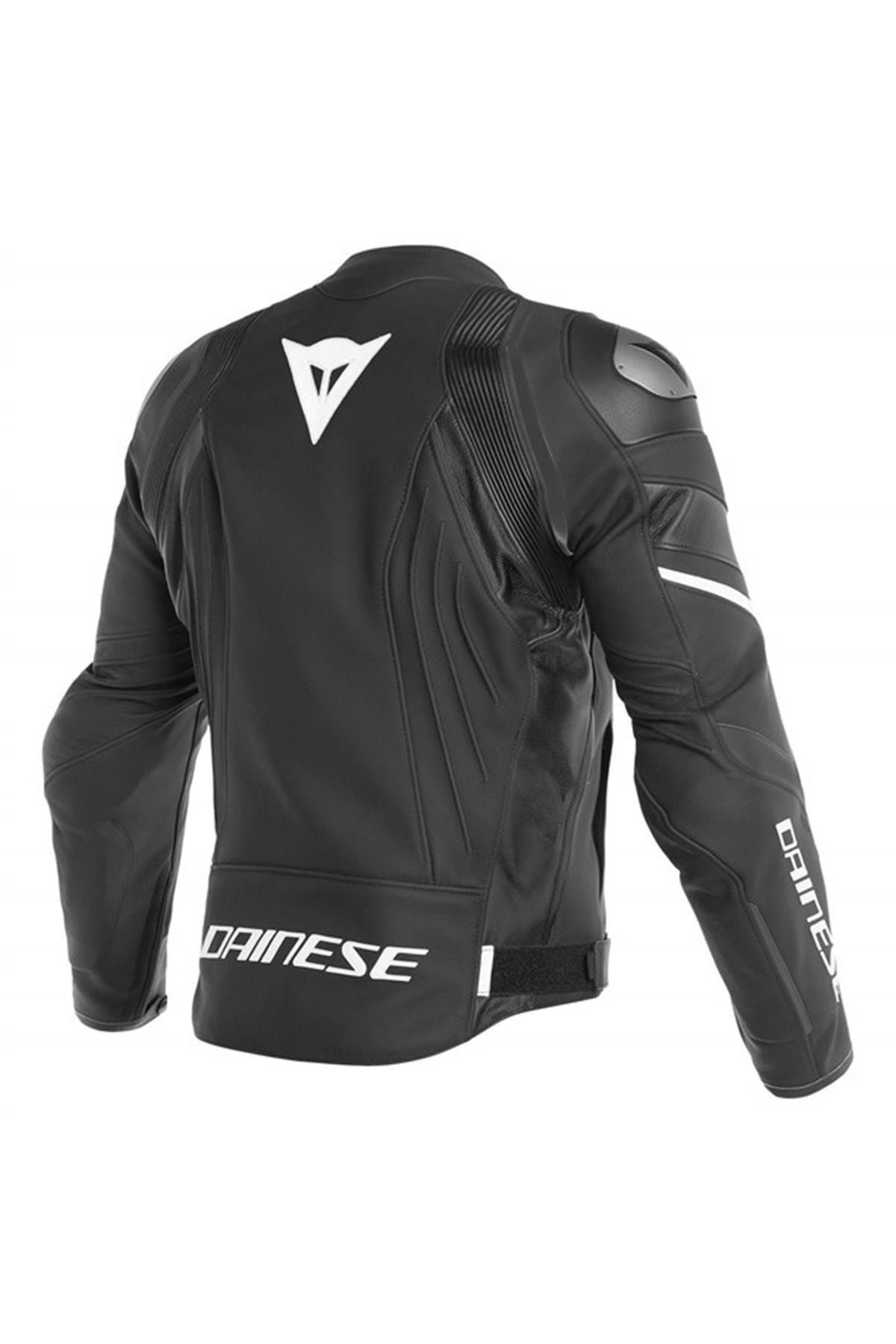 Dainese Unisex Avro 4 Matt Black White Deri Mont Motosiklet Montu