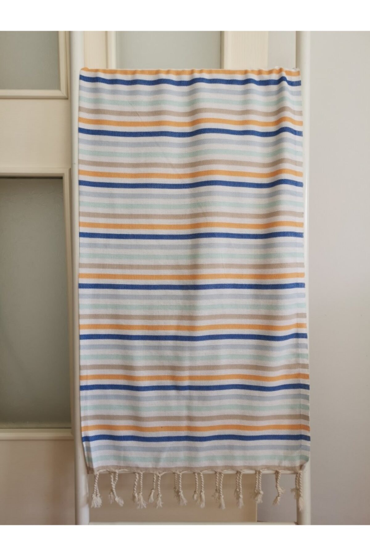 Melis Home Peştemal, Banyo Havlusu , Plaj Havlusu, %100 Pamuk Zebra Rengarenk Mavi