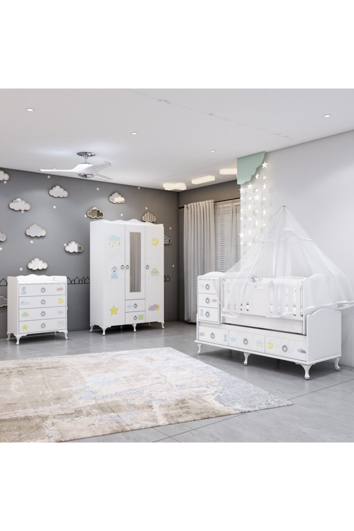 Garaj Home Elfin Uykucu Büyünen Asansörlü Bebek Odası Takımı - Yatak Ve Uyku Seti Kombinli