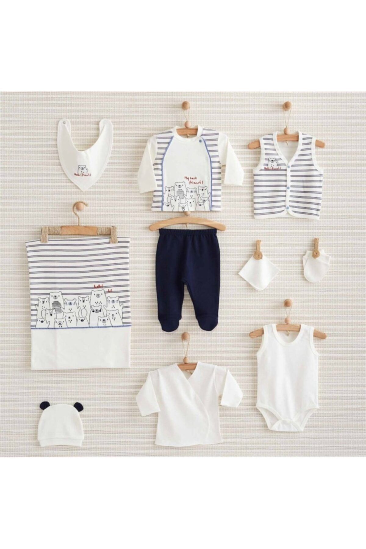 Bebbek Mutlu Ayılar 10'lu Set - Mavi 1