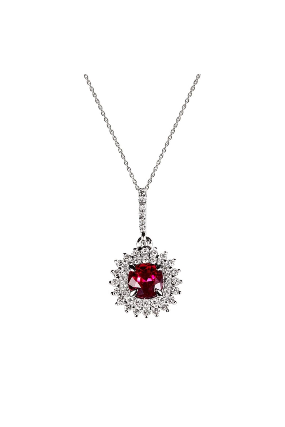 Clavis Jewelry Yakut Taşlı Pırlanta Kolye (ckl0900)