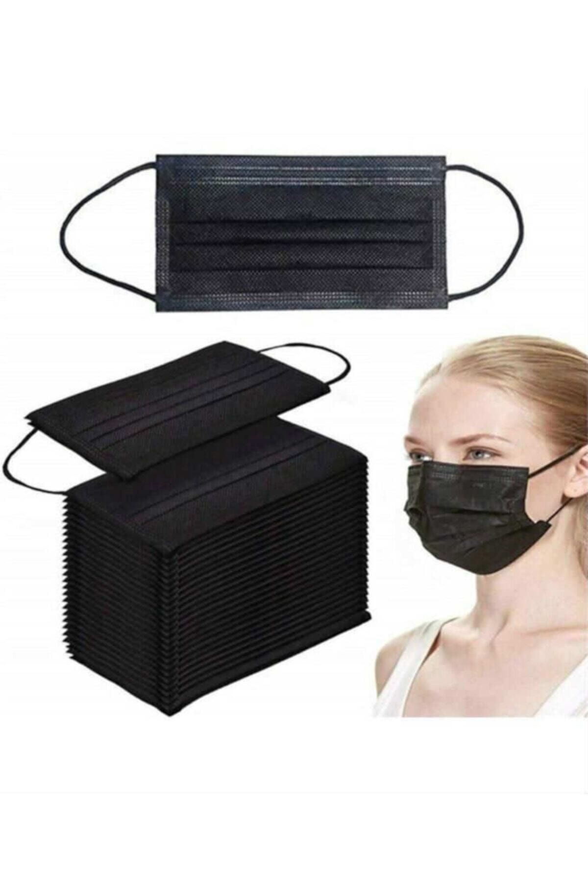 cerrahi maske 3 katli telli siyah medikal maske 100 adet 2 kutu fiyati trendyol