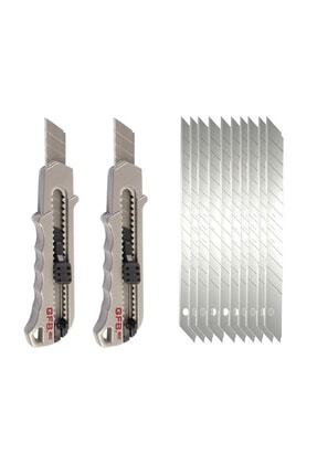 2 Adet Metal Maket Bıçağı + 10 Adet Yedek Uç Image 0