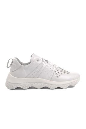 2314001 Beyaz Içi Dışı Hakiki Deri Kadın Sneaker Image 0