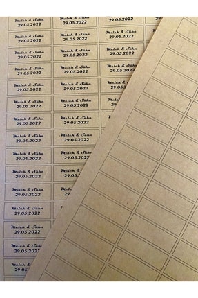 Kraft Kağıt Isim Etiketi 200 Adet Kına Söz Nişan Nikah Bebek Etiketi 3.3 X1.4 Cm Image 0