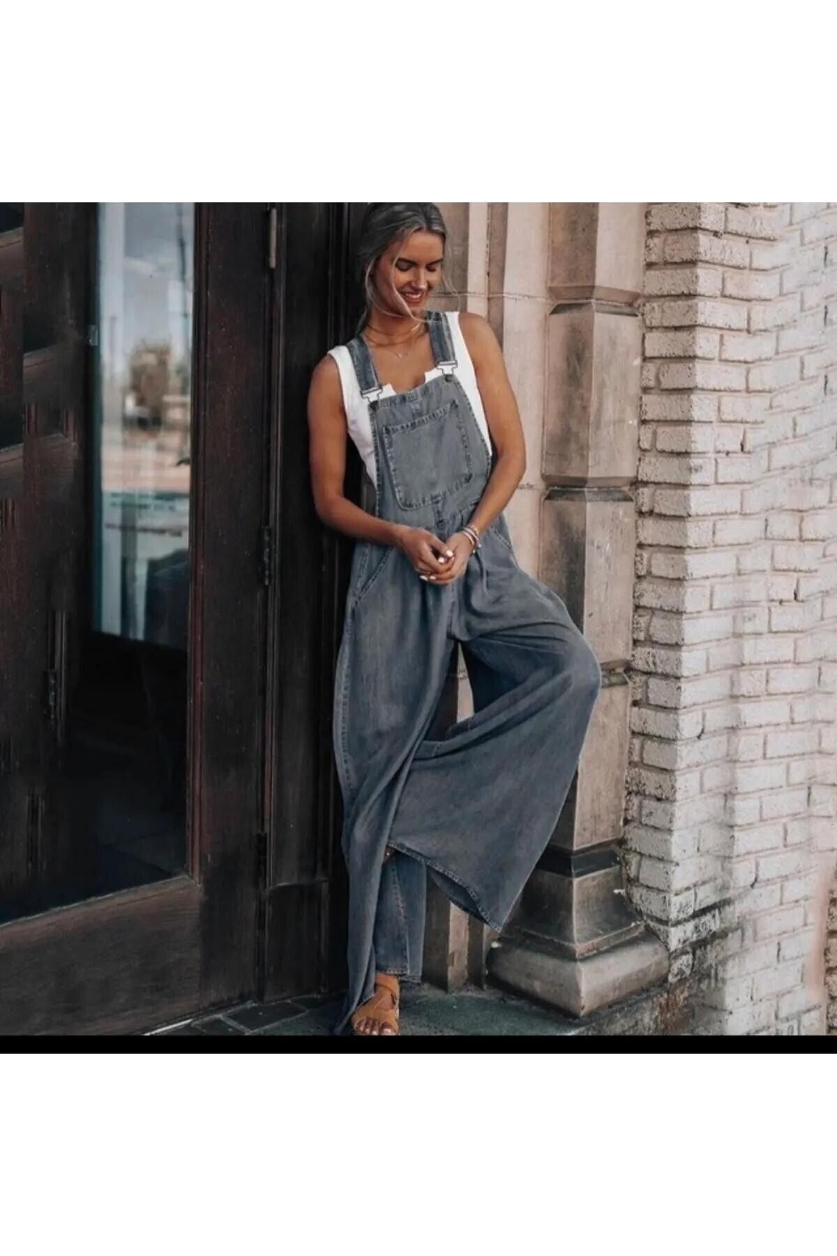 Blue cheap grey jumpsuit