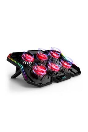 Ad-rx44 X-gale 6 Fanlı Rgb 7 Kademeli Lcd Göstergeli Notebook Soğutucu Stand Image 0