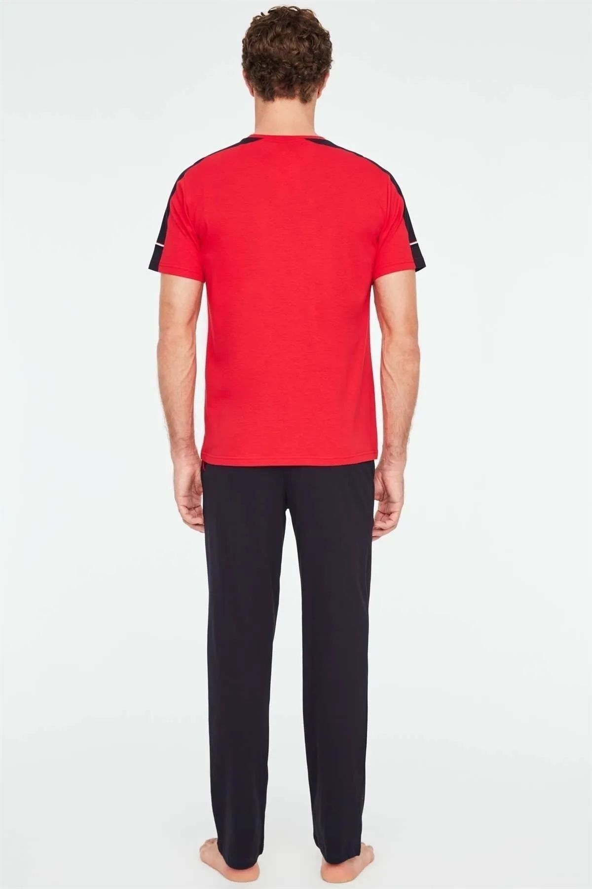 Black and top red polo pajamas