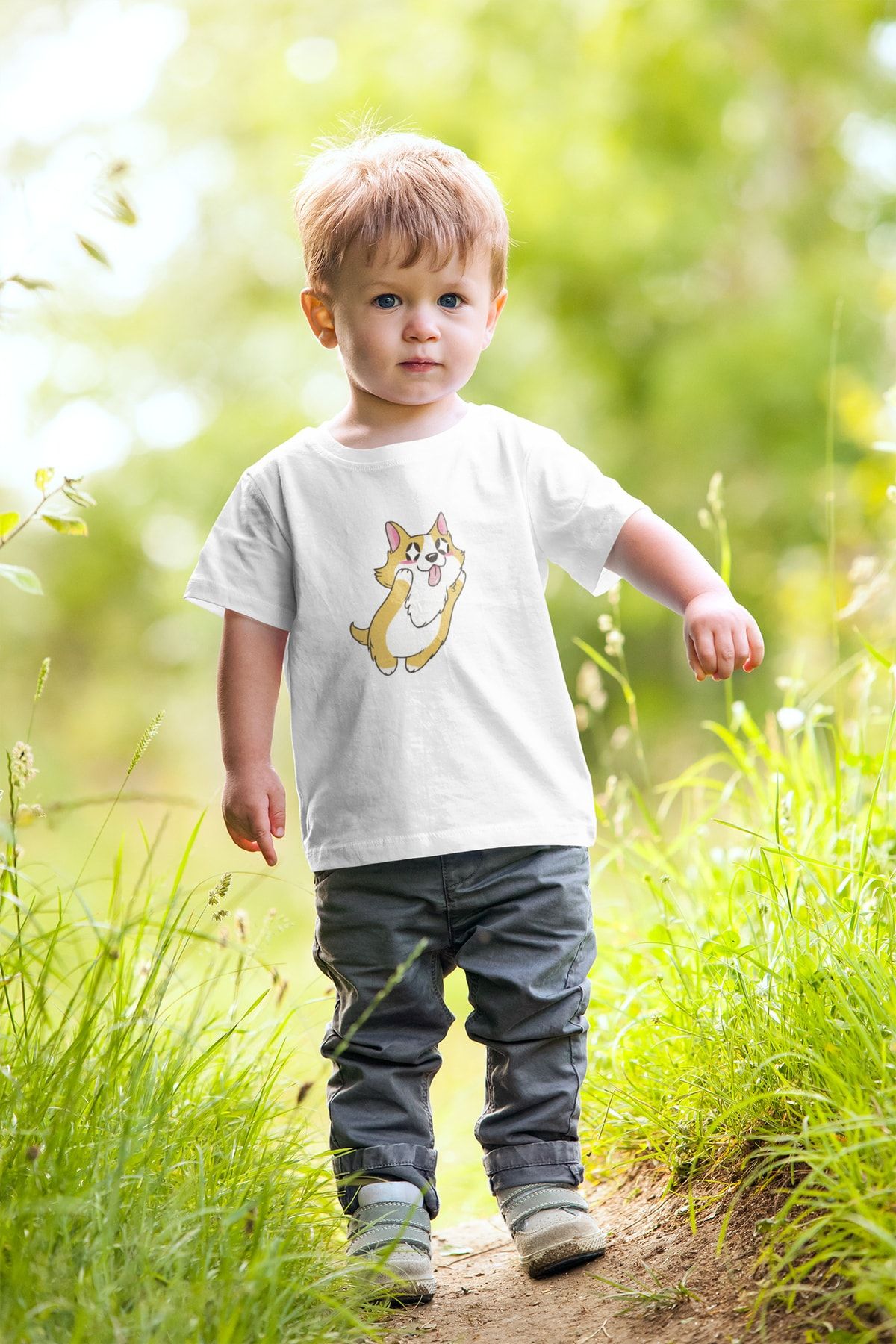 Harmandar Kawai Dog Printed 100 Cotton Kids Tshirt Trendyol