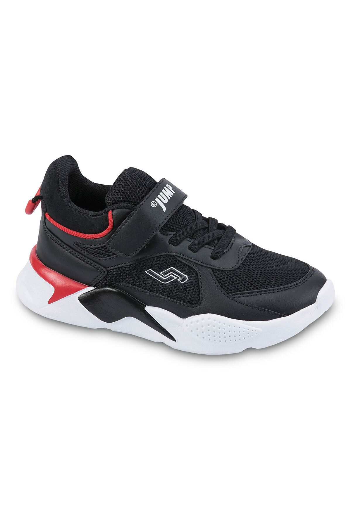 24931 Cırtlı Siyah - Kırmızı Üniseks Çocuk Sneaker Günlük Spor Ayakkabı