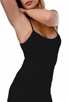 Çamaşır Kadın Siyah Modal Ip Askılı Body Form Korse Atlet -1356 Image 0