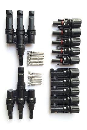 5 Set Mc4 Solar Konnektör Ve 1 Set Kablosuz 3'lü H Tip Paralel Bağlantı Konnektörü Image 0
