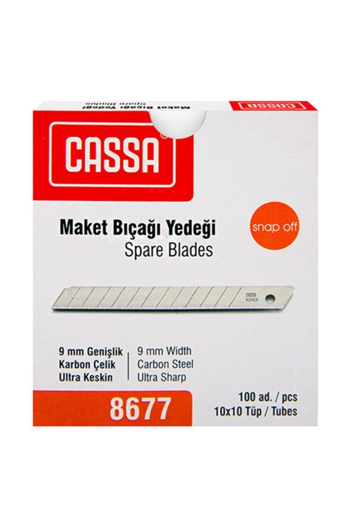 Cassa Maket Bıçağı Yedeği 9mm Karbon Çelik Malzeme