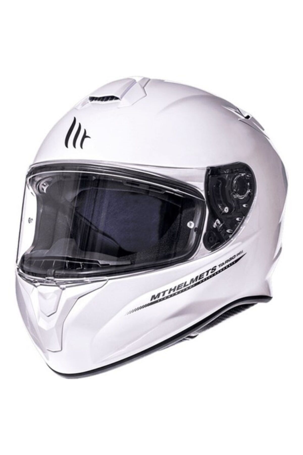 MT Beyaz Kask Targo Solid Düz Renk  Kapalı Motosiklet Kaskı