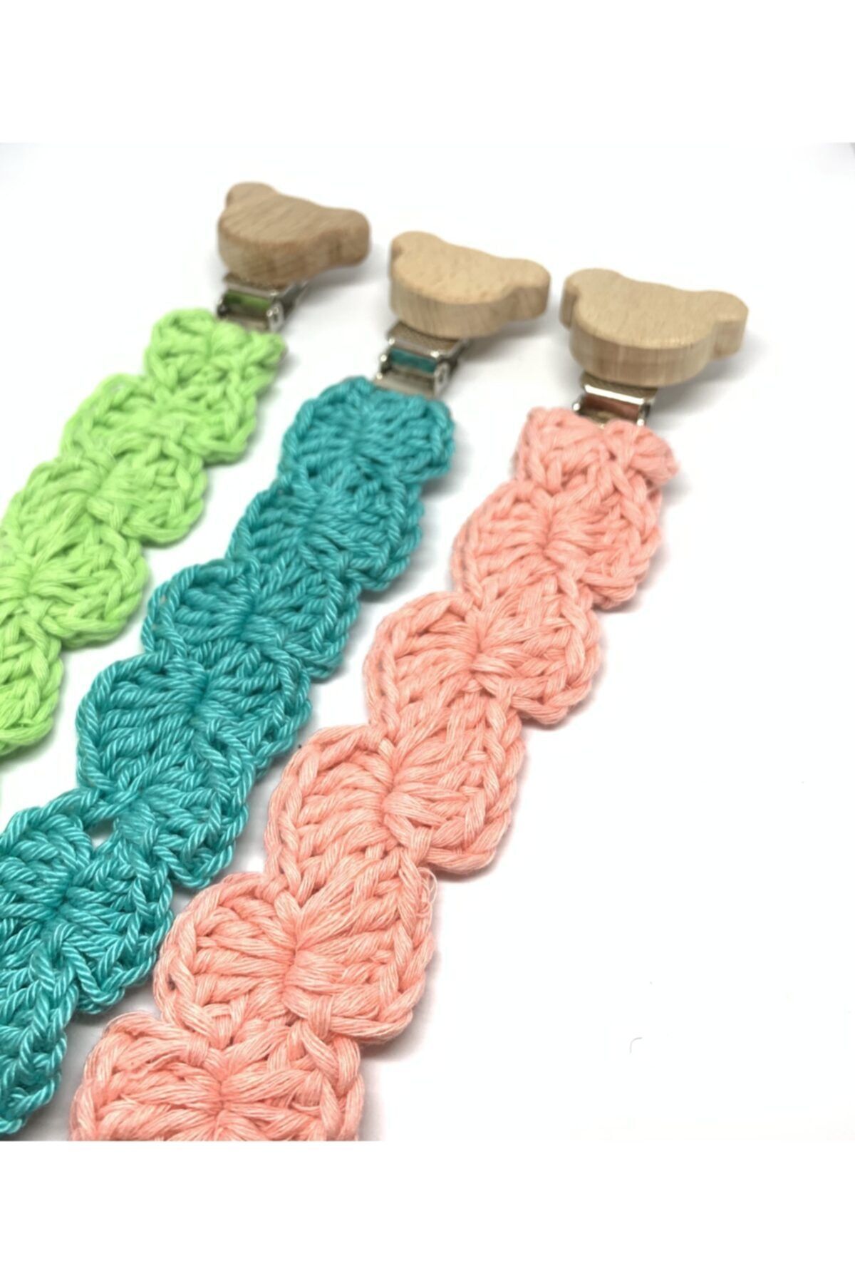 Mamanne Knits Organik Pamuk El Örgü Emzik Askısı