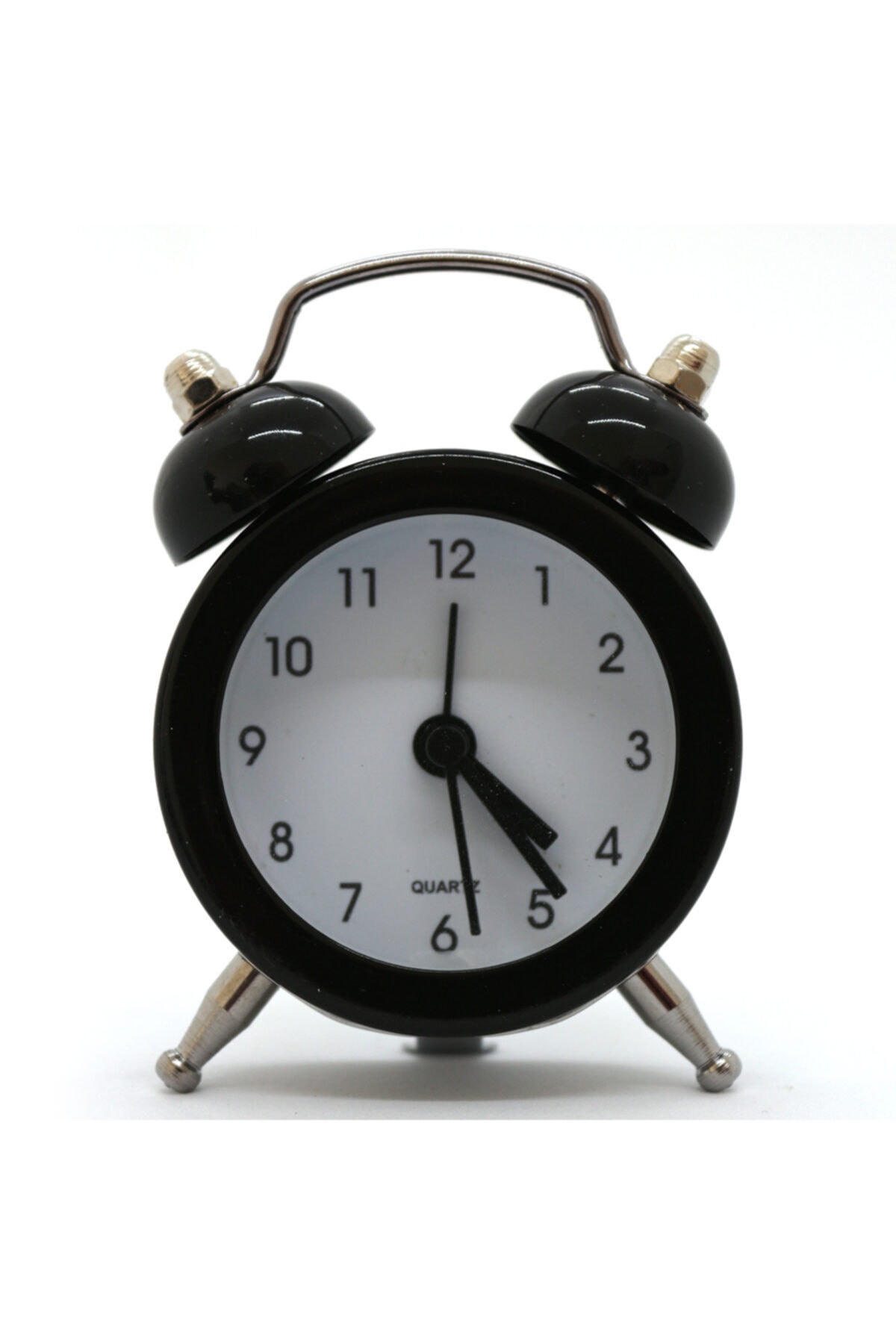 Zzn Minik Masa Saati Metal Mini Çalar Saat Siyah