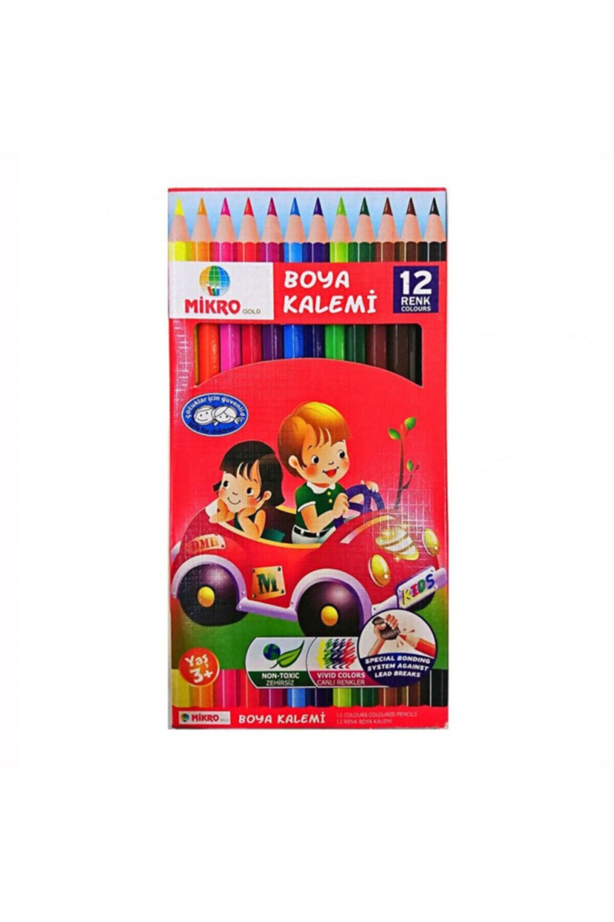 BÜDÜ DİSCOUNT Mikrogold 1/2 Boy Kuru Boya Kalemi 12 Li