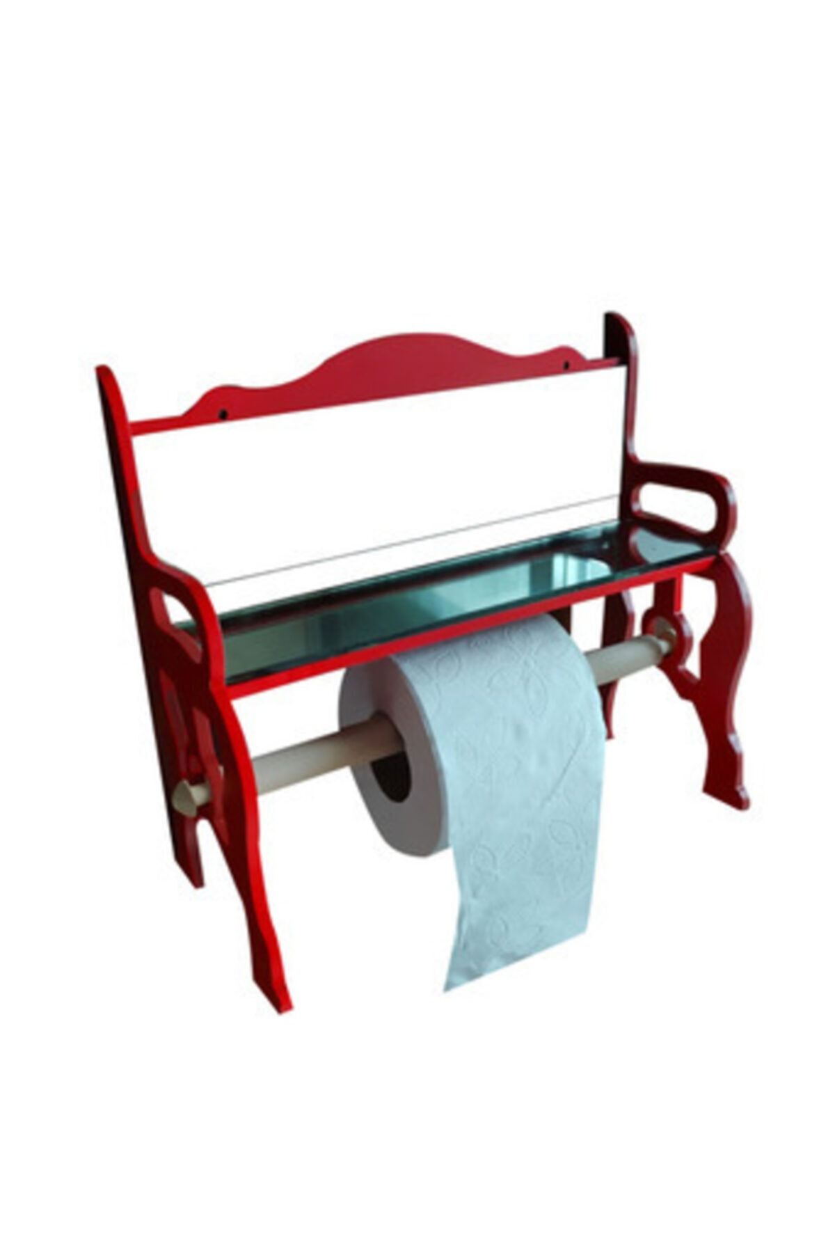 Bahat Ahşap Duvara Yapışkanlı Aynalı Mutfak Banyo Wc Kağıtlık Havluluk Peçetelik