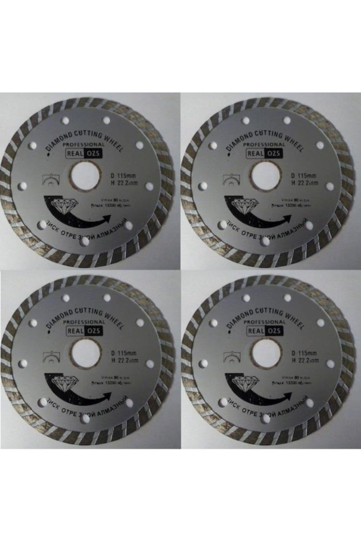 Tvet 4 Adet Granit Elmas Fayans Seramik Kesme Diski 180mmx22.2mm