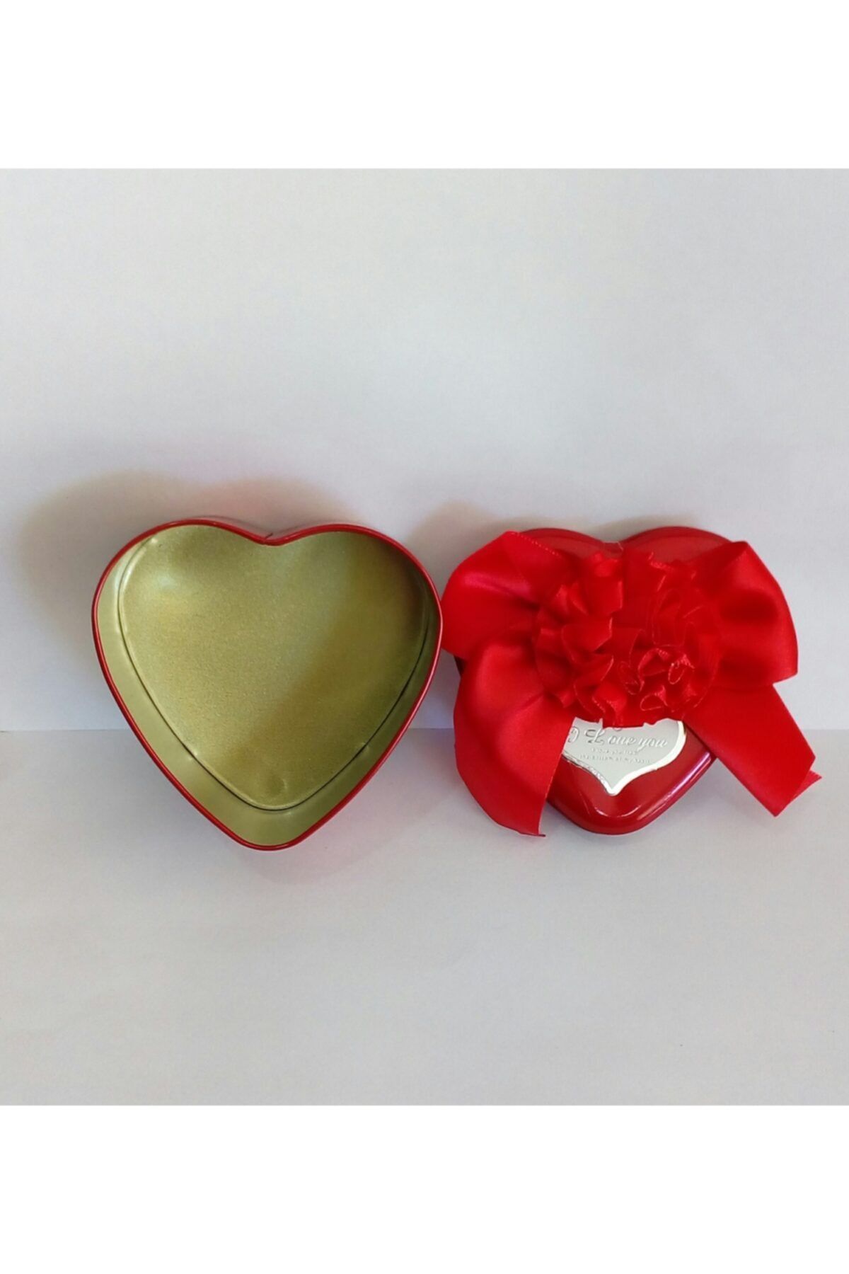 MT Küçük Teneke Kalpli Hediye Kutusu  En-Boy 9cm-9cm