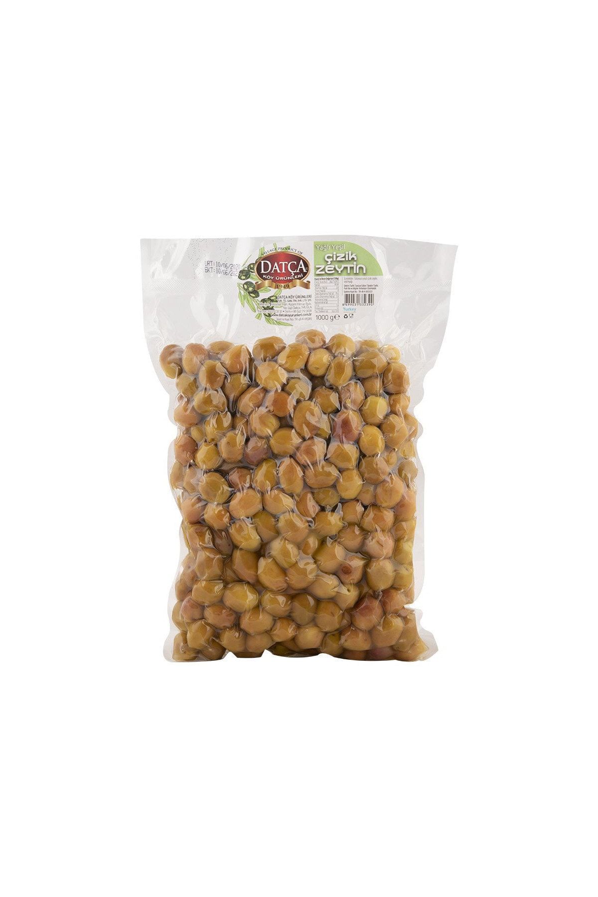 Datça Köy Ürünleri Yağlı Yeşil Çizik Zeytin 1000gr