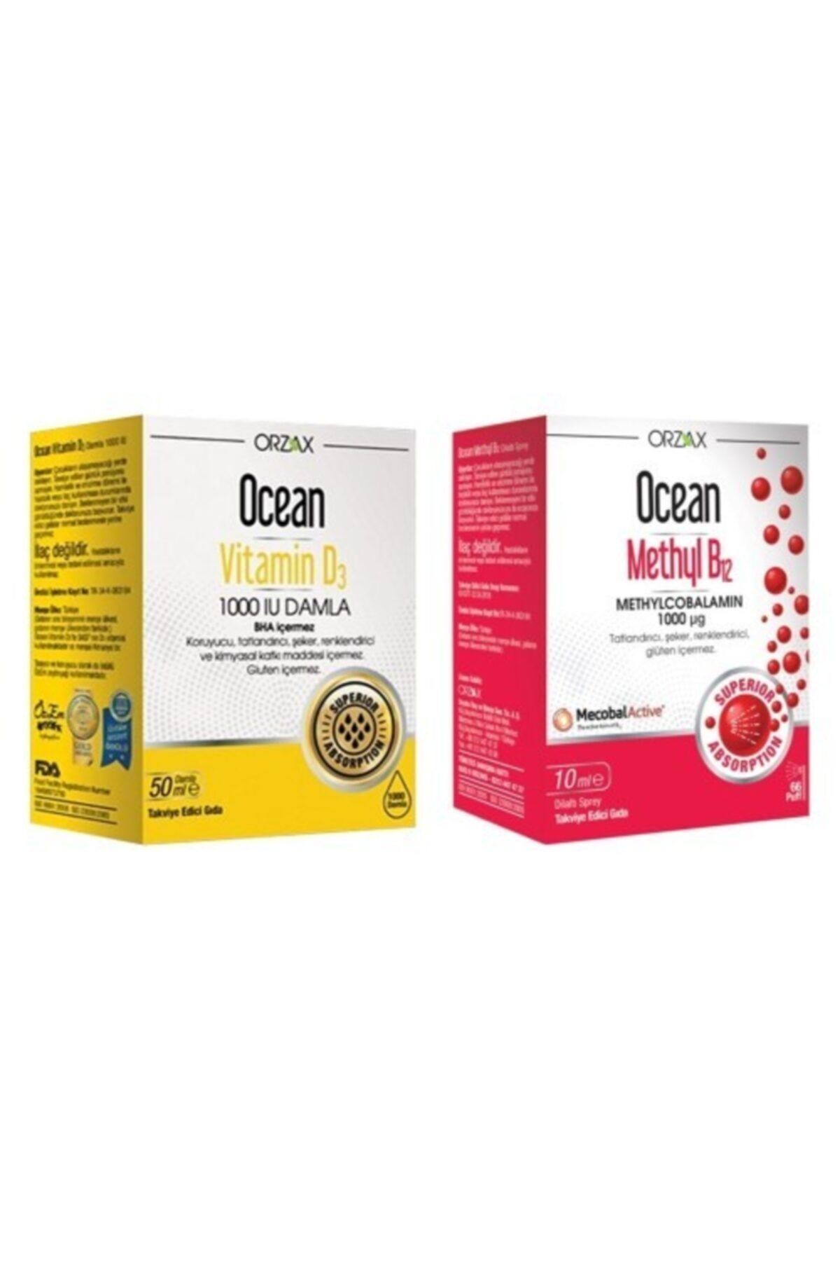 orzax ocean methyl b12 10ml sprey ve ocean vitamin d3 1000iu 50ml damla fiyati yorumlari trendyol