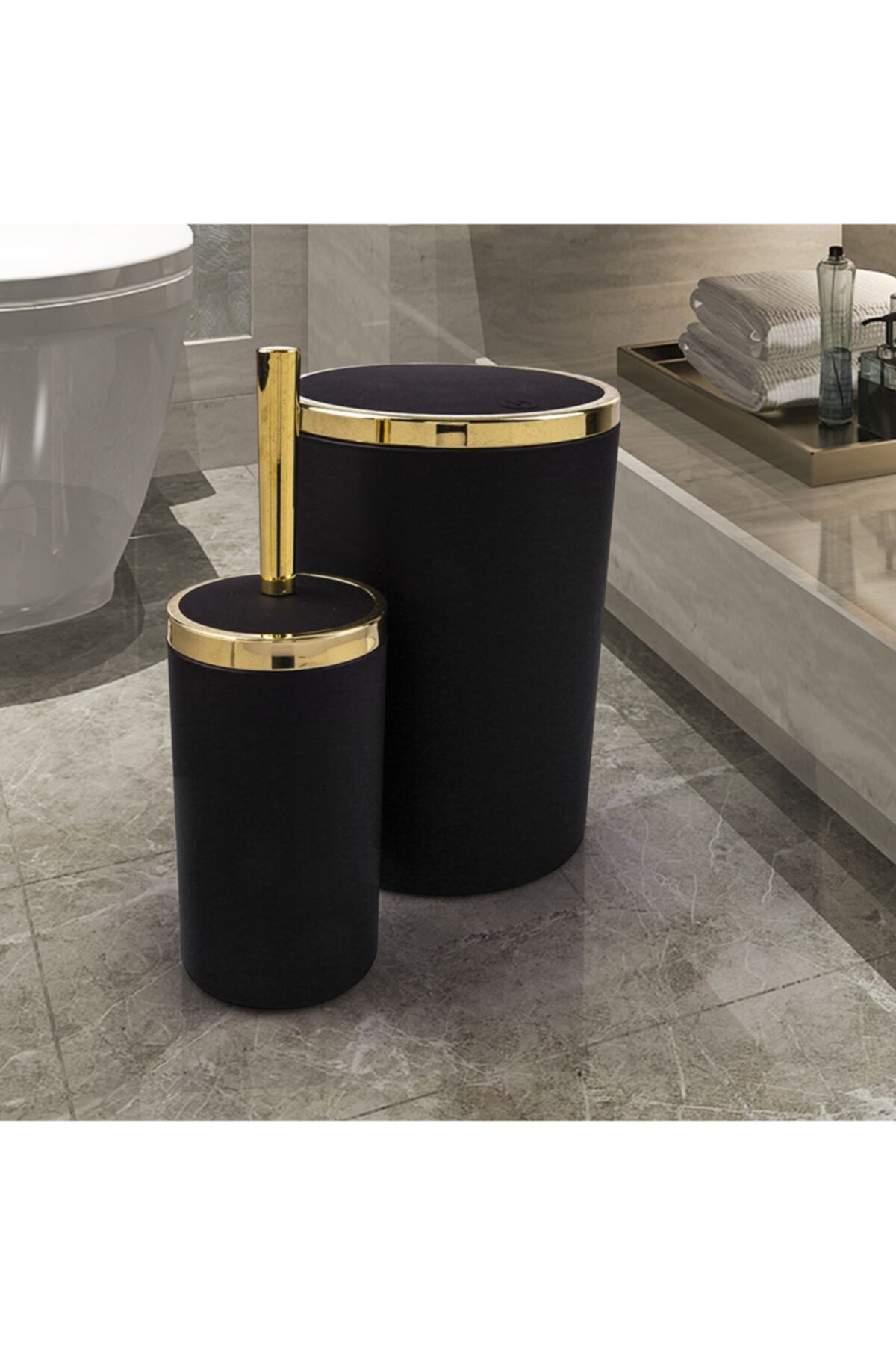 vipgross Siyah Altın  Banyo Takımı  2'li