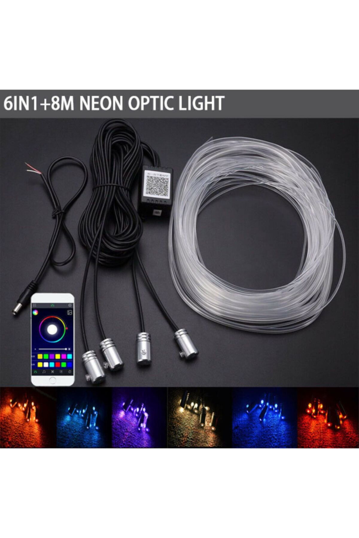 Techmaster Araç Içi Atmosfer Ambiyans Led Neon Rgb App Kontrollü 4 Parça