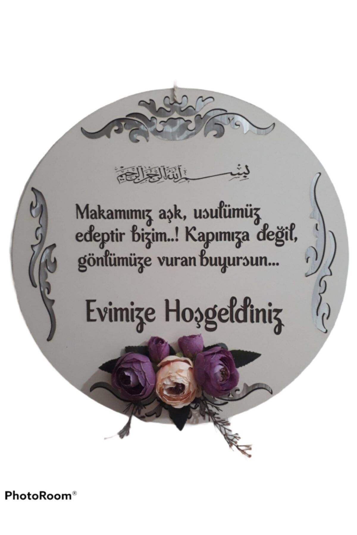 morbeyazhome Kapı Süsü Dekoratif 29 Cm Yapay Çiçekli