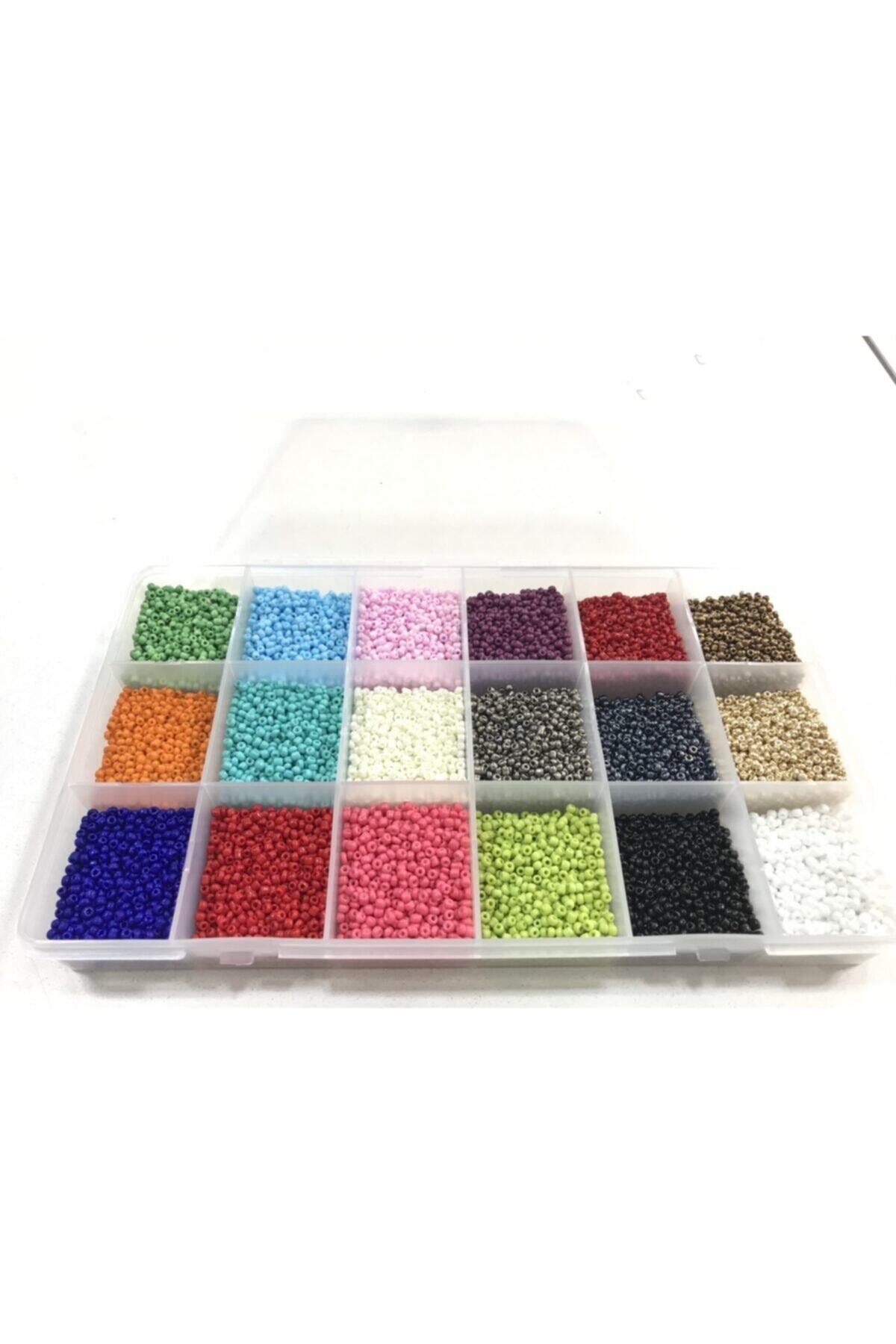 BaharTCRT 8/0 Karışık Kutulu Kum Boncuk 18 Renk Karışık Renk Kutulu 320 Gr-takı-el Işi-