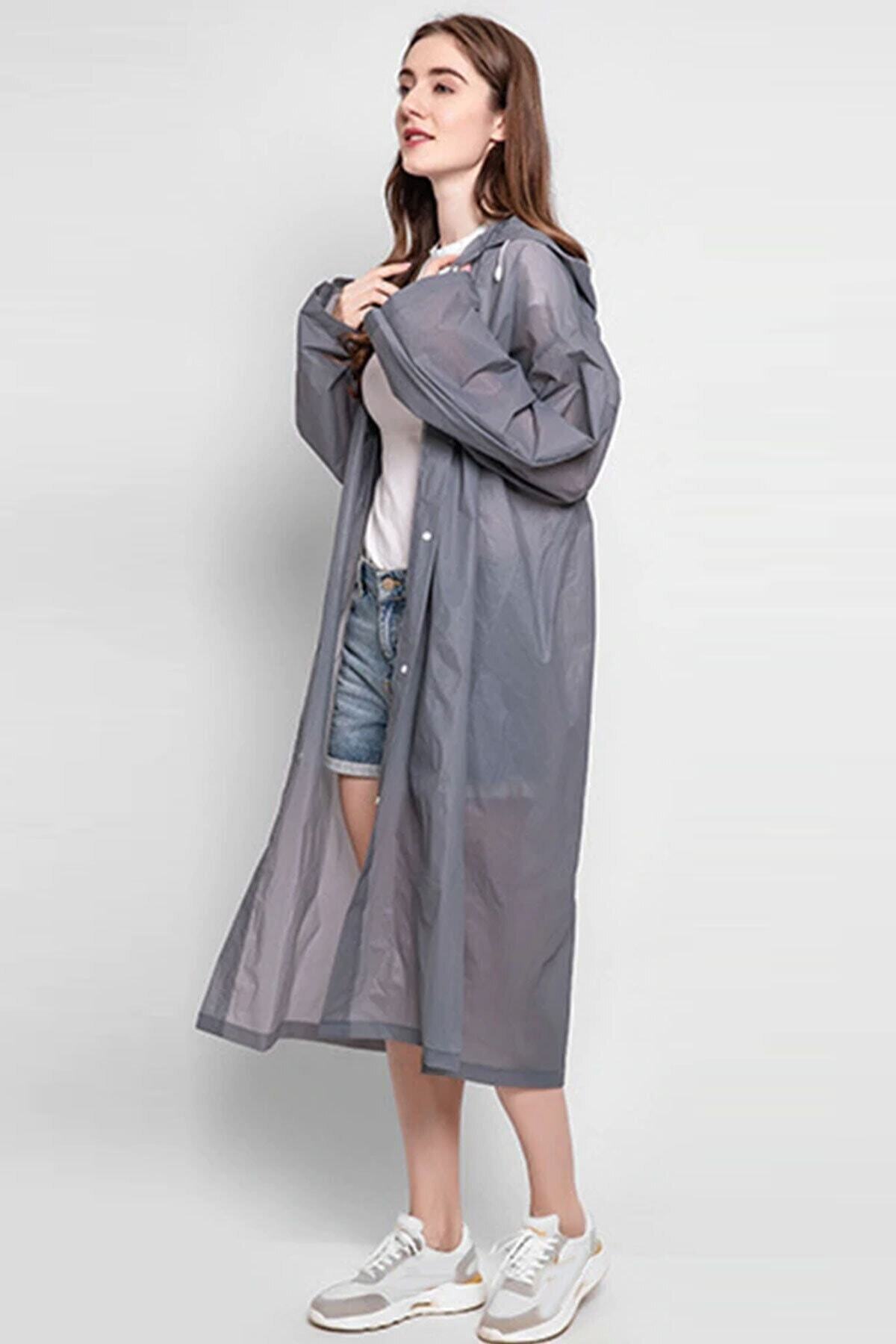 asmy Unisex Gri Yağmurluk Outdoor Xl Beden