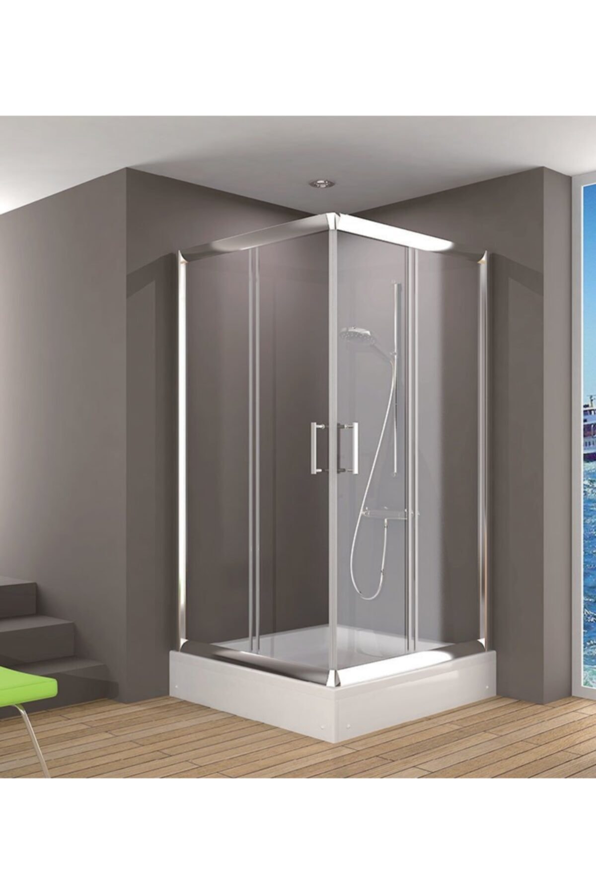 Duşakabincim 80x140 Cm Dikdörtgen-kare Duşakabin Tekne-takım