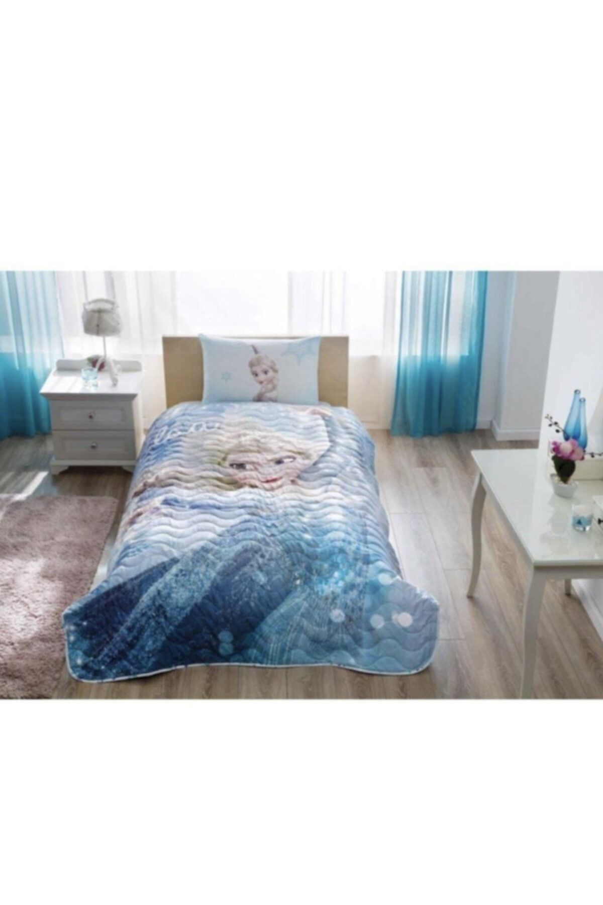 kristal elsa karlar ulkesi lisansli logo tek kisilik yatak ortusu fiyati yorumlari trendyol