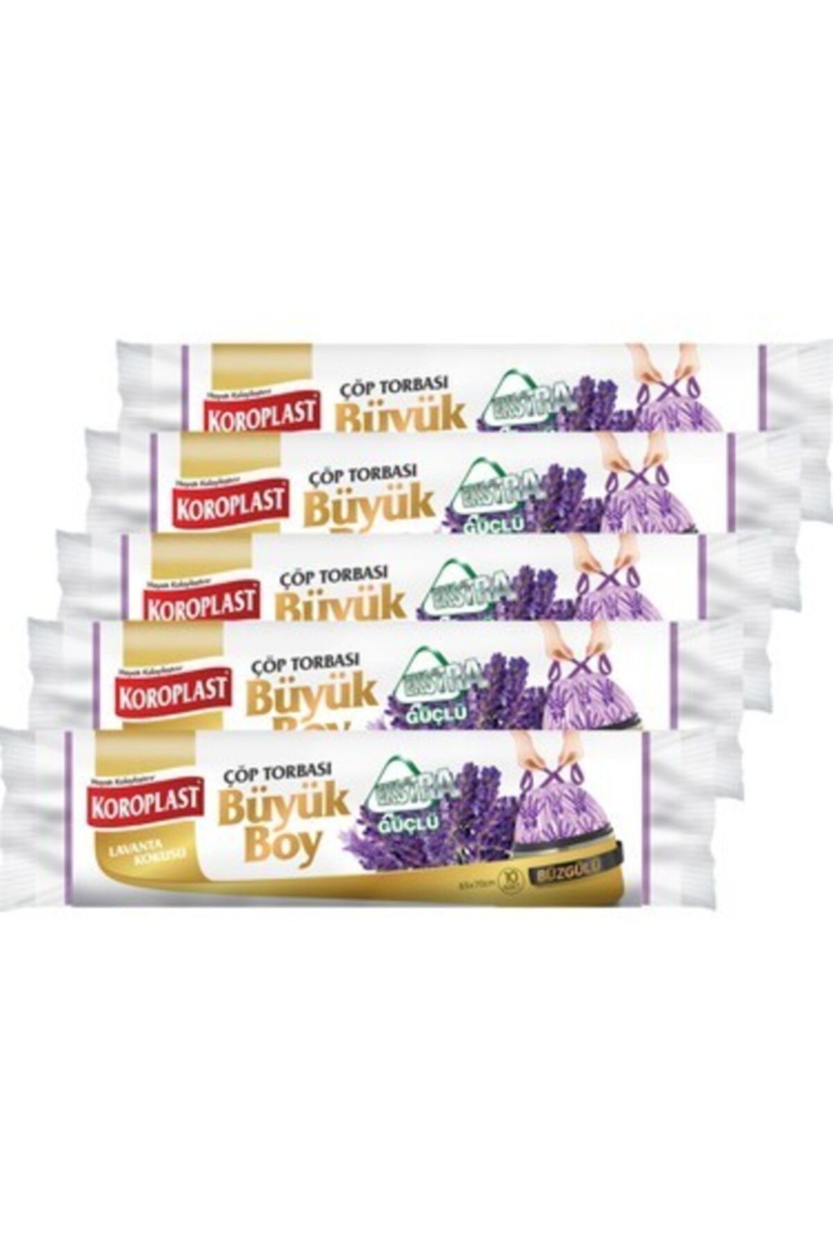Koroplast Büzgülü Büyük Boy Çöp Torbası 10'lux5 Paket 65x70 cm
