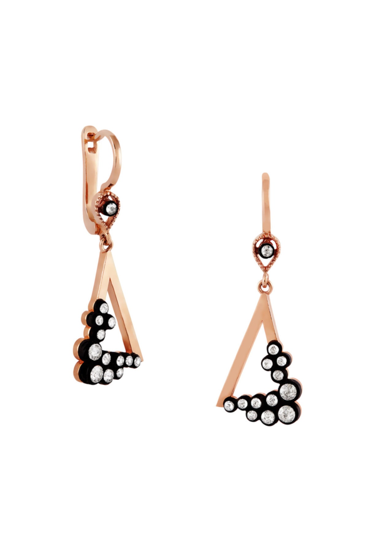 Clavis Jewelry Elmas Taşlı Üçgen Model Küpe