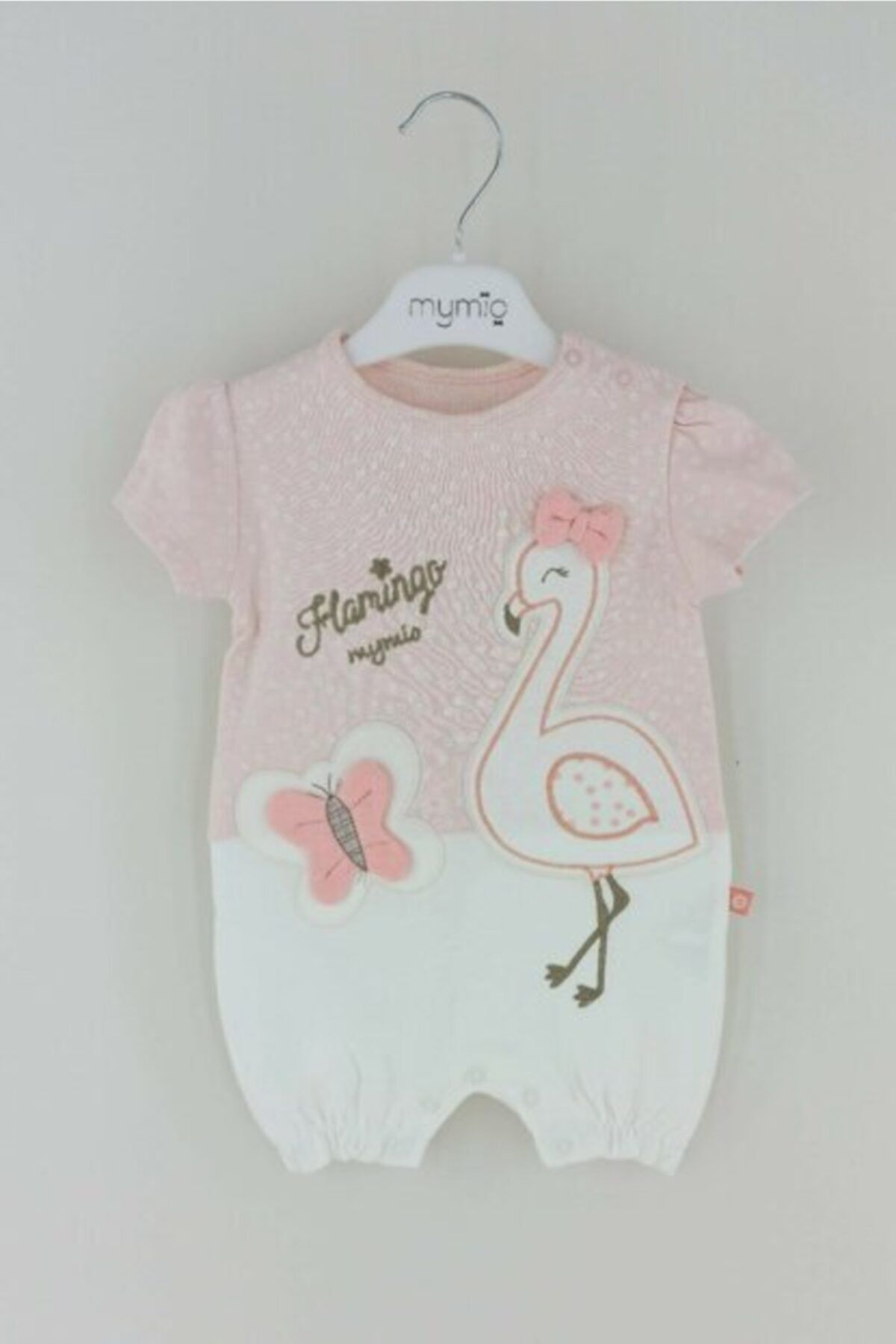 Mymio Flamingo Pembe Beyaz Somon Kız Bebek Salopet