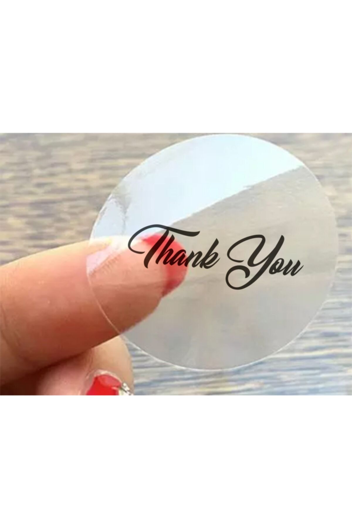 colortouch Şeffaf Thank You Etiket 4x4 Cm- Kutu,hediye Paketi,zarf Kapatma 35 Adet